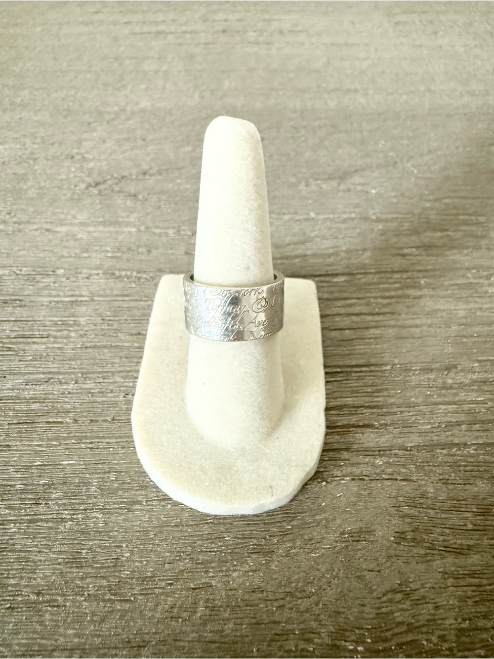 TIffany & Co Notes Wide Band Ring Sterling Silver Size 7